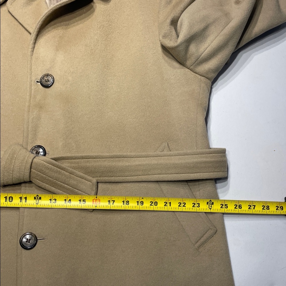 Crombie Overcoat Single-Breasted in Tan Wool Size 46XL - Picture 11 of 14